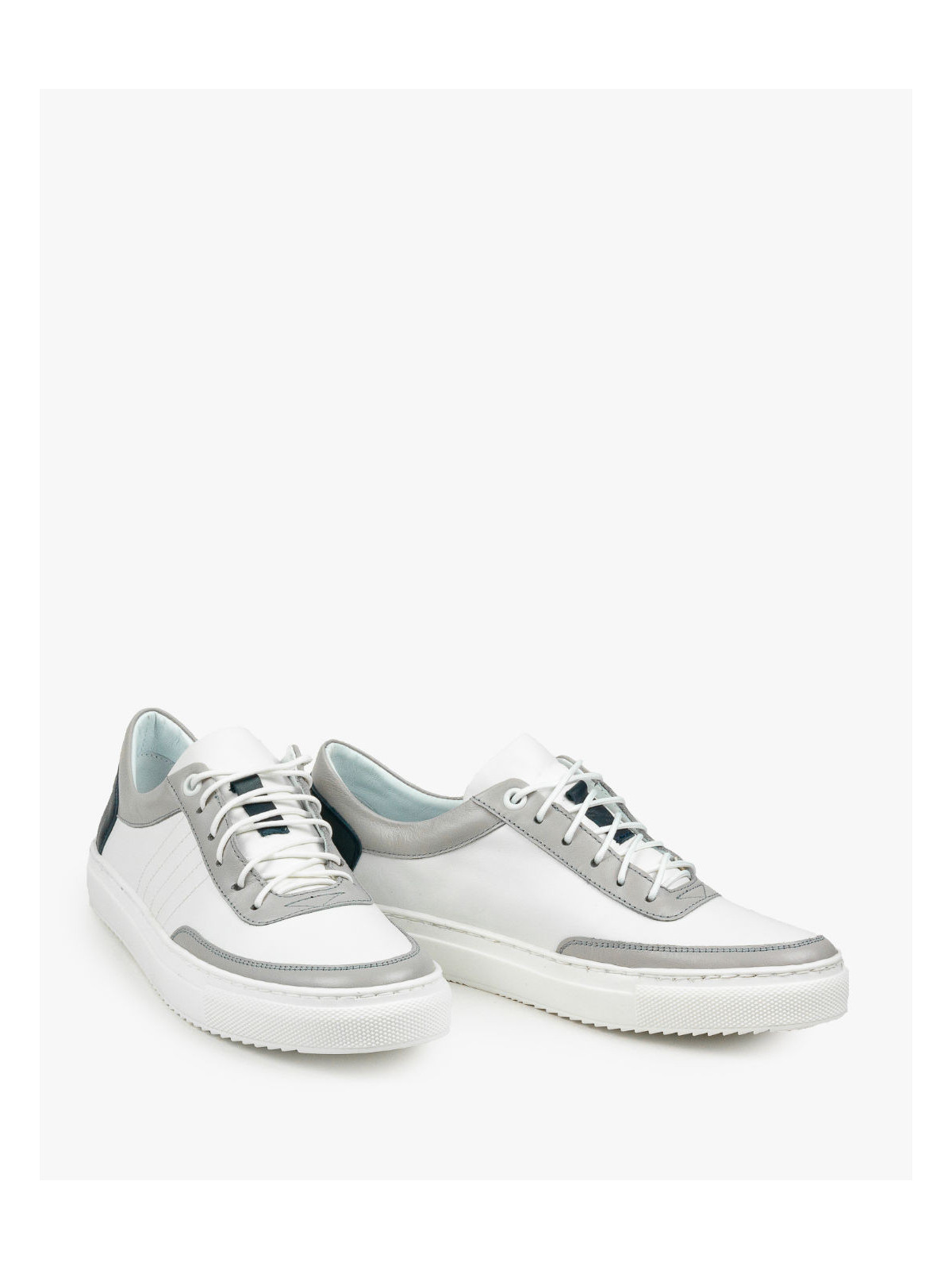 Wielokolorowe trampki damskie skórzane