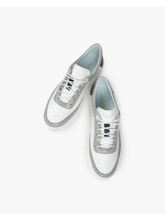 Wielokolorowe trampki damskie skórzane