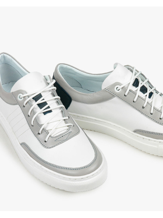 Wielokolorowe trampki damskie skórzane