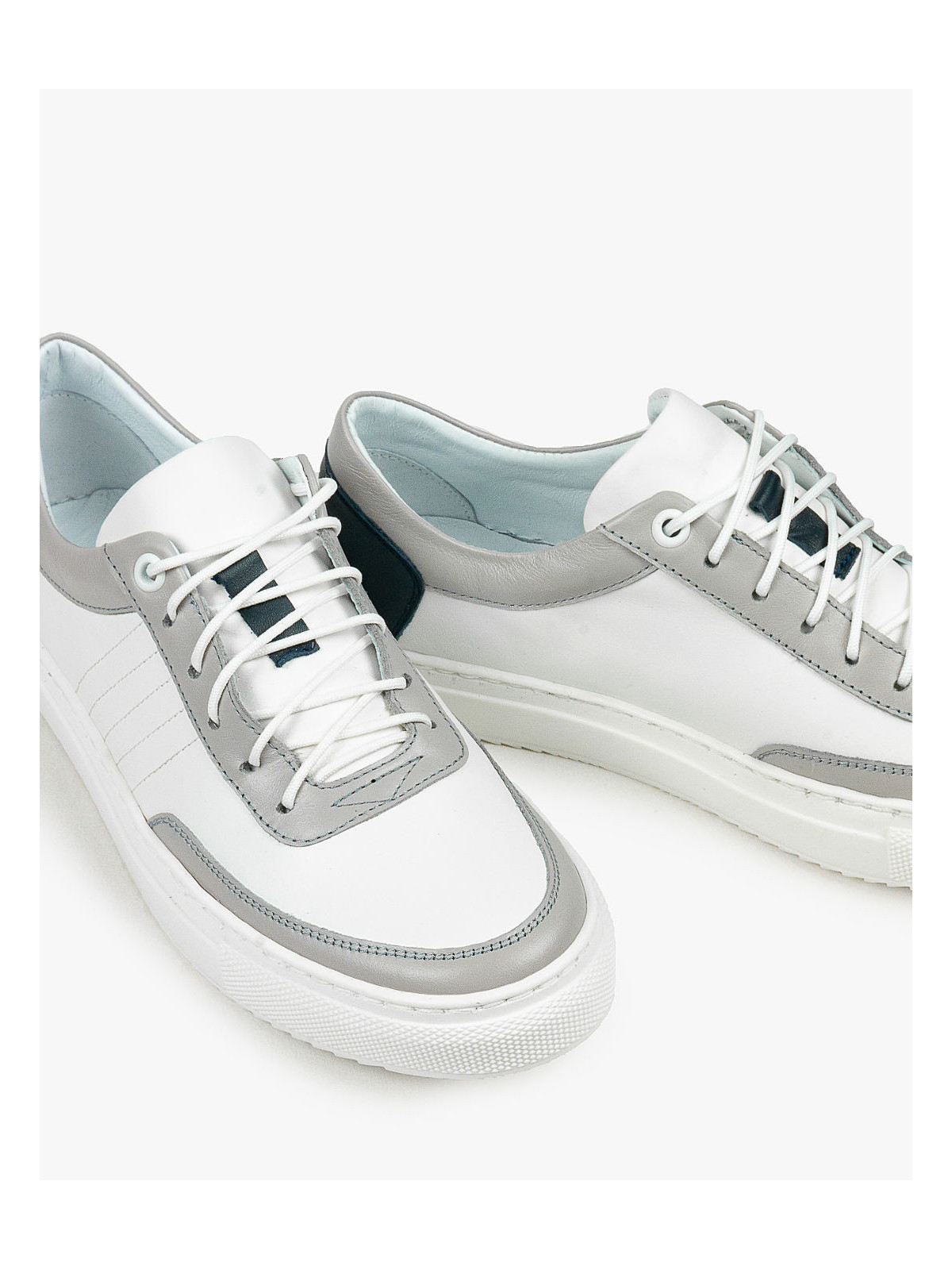 Wielokolorowe trampki damskie skórzane