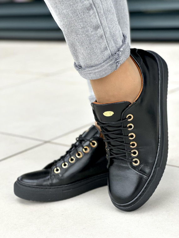 Czarne trampki damskie skórzane OLEKSY polskiej produkcji