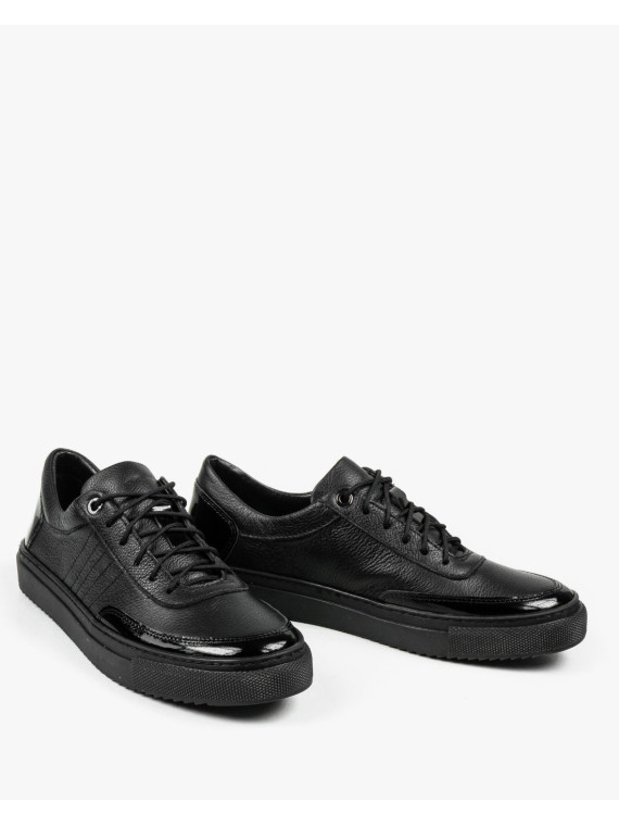 Czarne trampki damskie skórzane