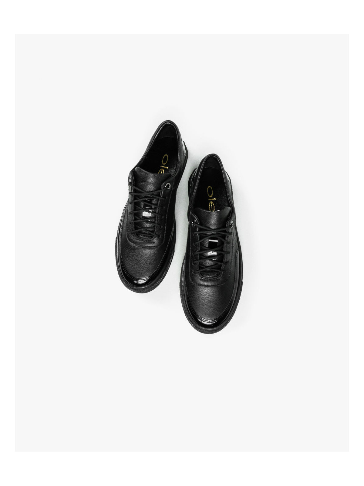 Czarne trampki damskie skórzane