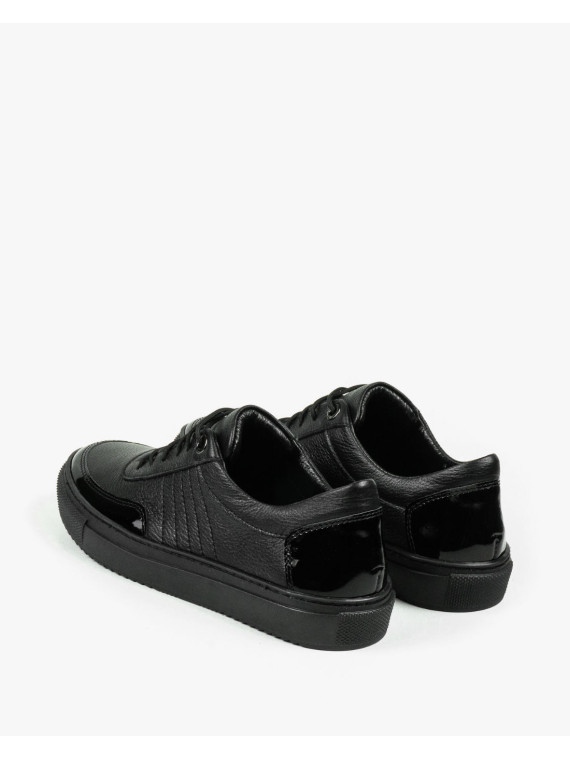 Czarne trampki damskie skórzane