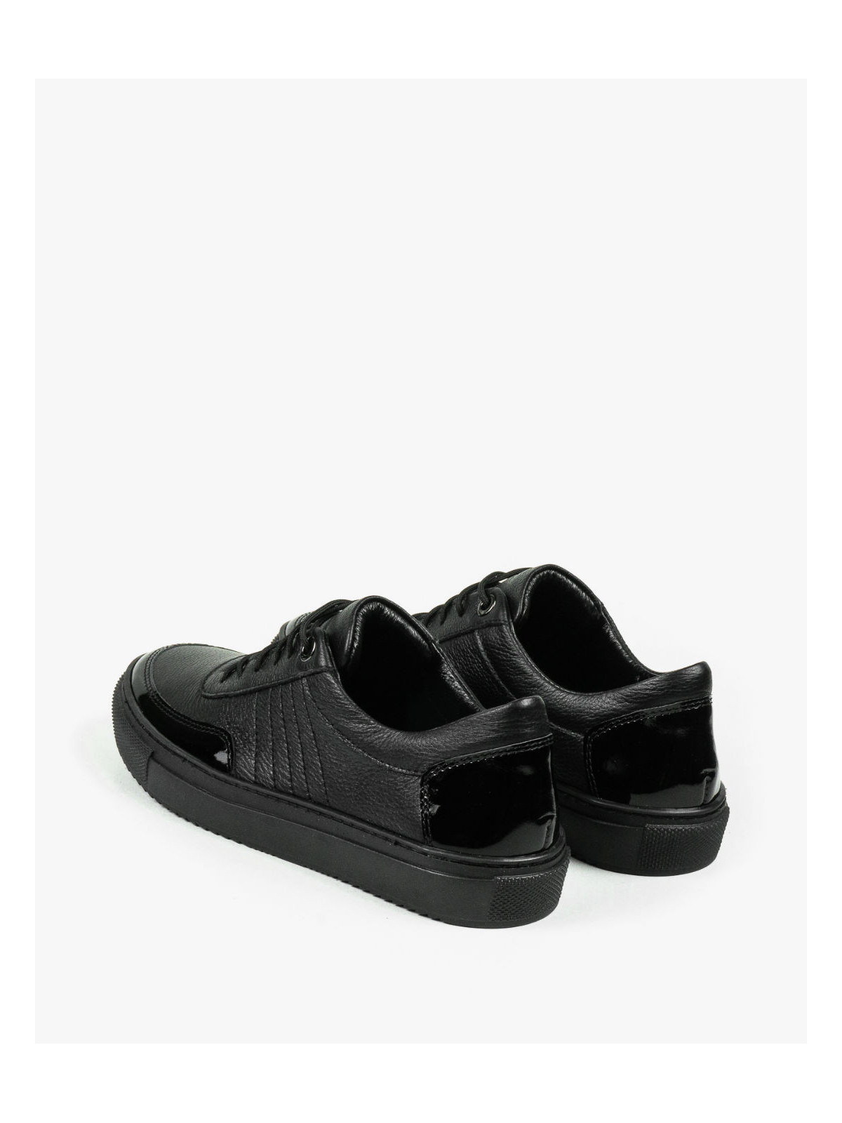 Czarne trampki damskie skórzane