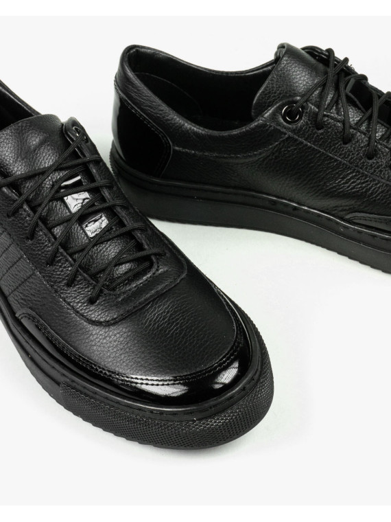 Czarne trampki damskie skórzane