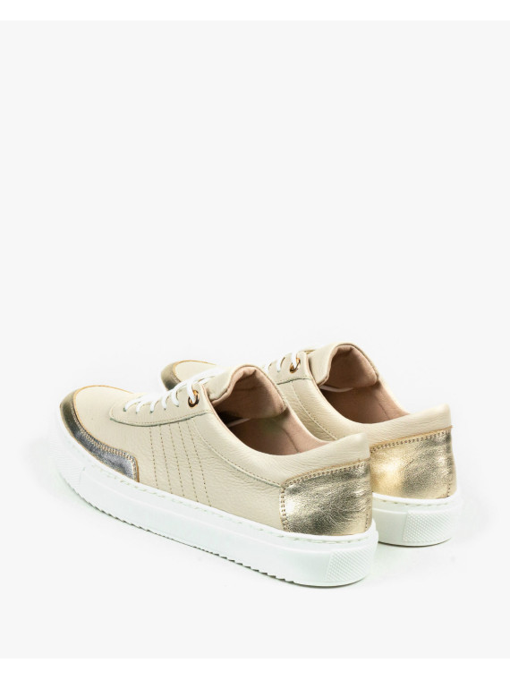 Beżowe trampki damskie skórzane