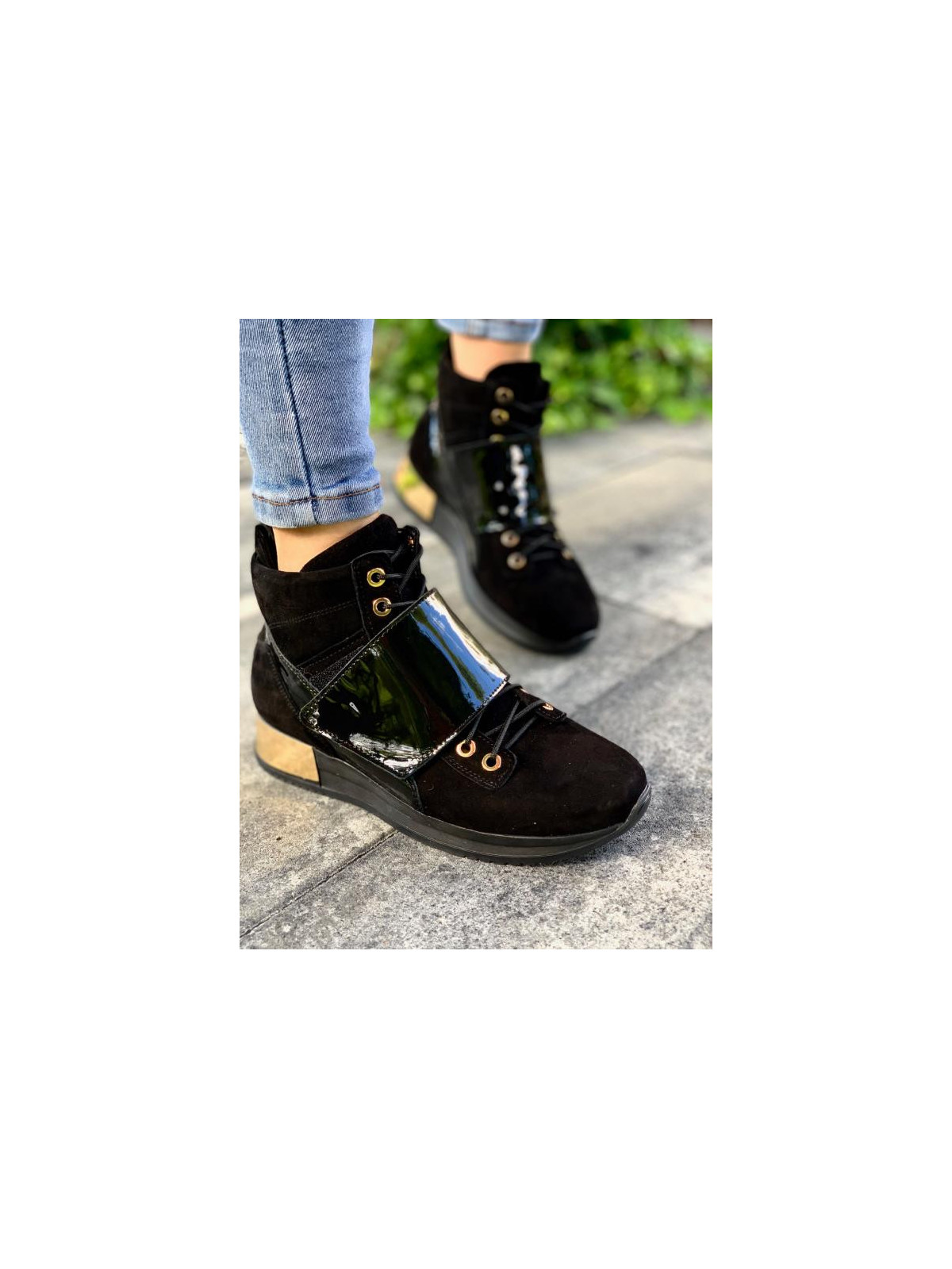 Czarne adidasy damskie skórzane