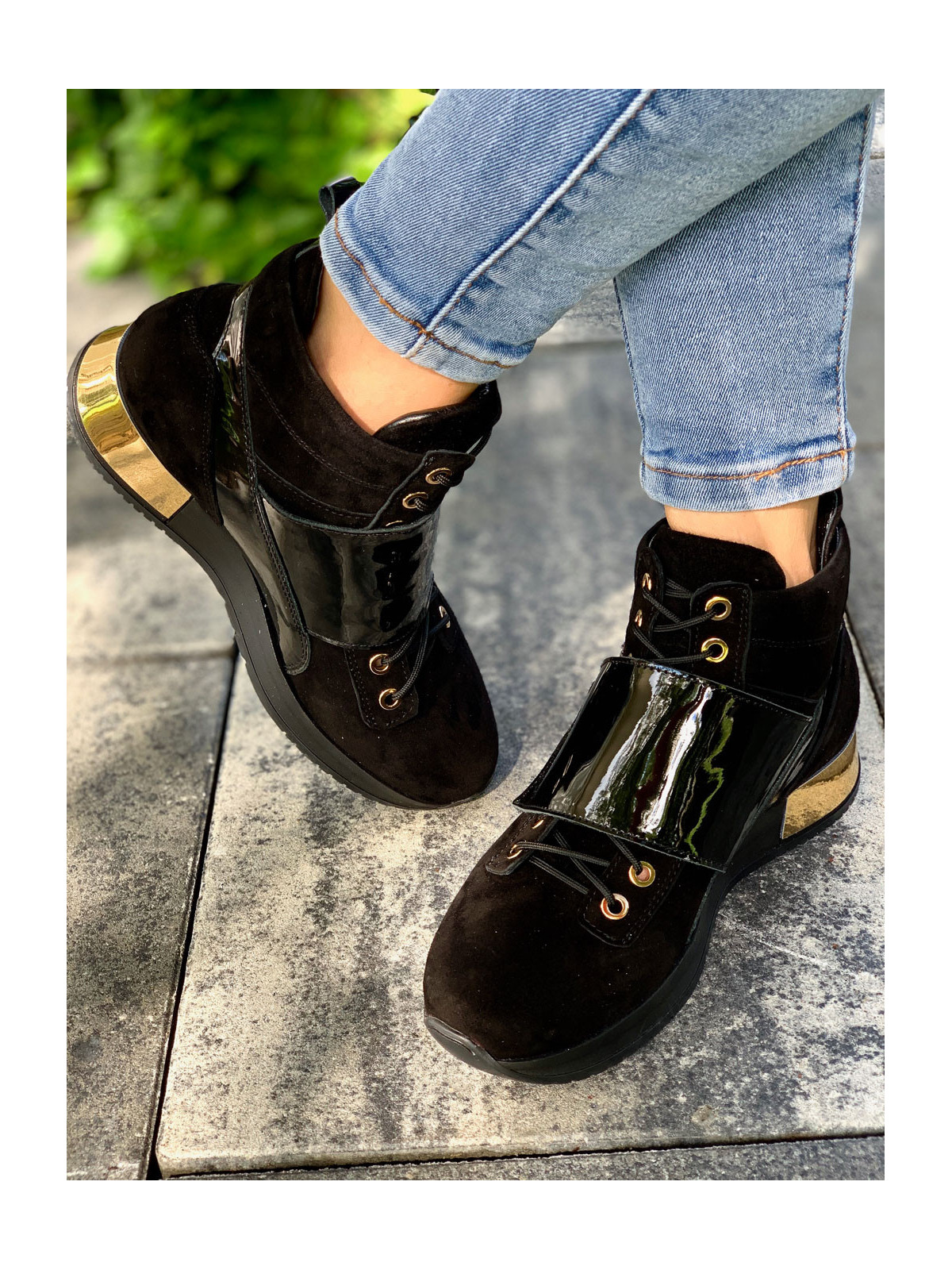 Czarne adidasy damskie skórzane