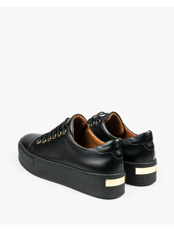 Czarne trampki damskie skórzane