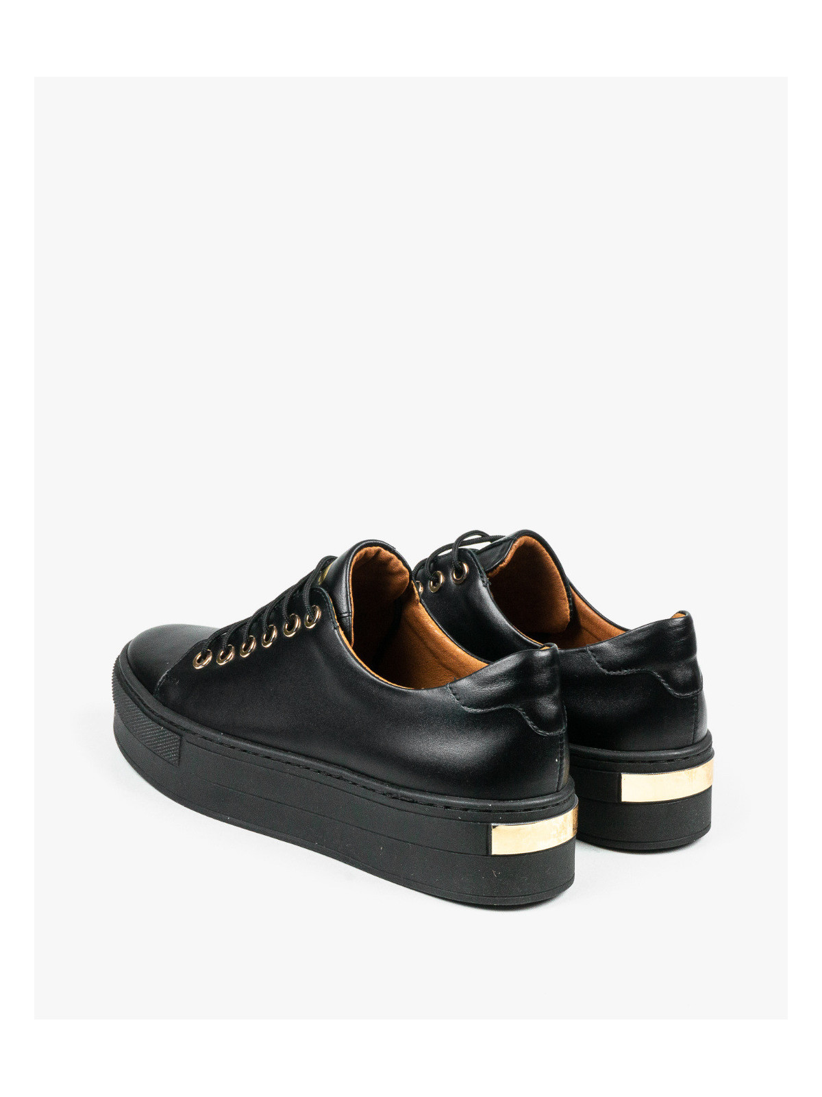 Czarne trampki damskie skórzane