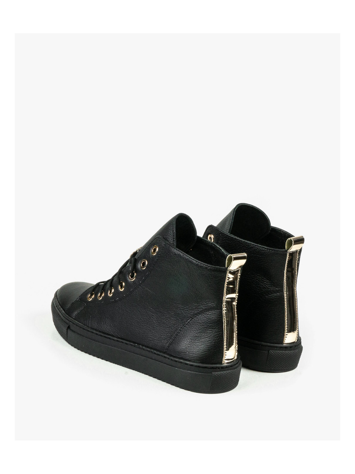 Czarne trampki damskie skórzane