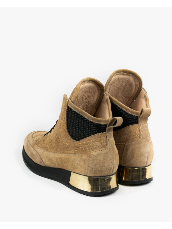 Beżowe adidasy damskie skórzane