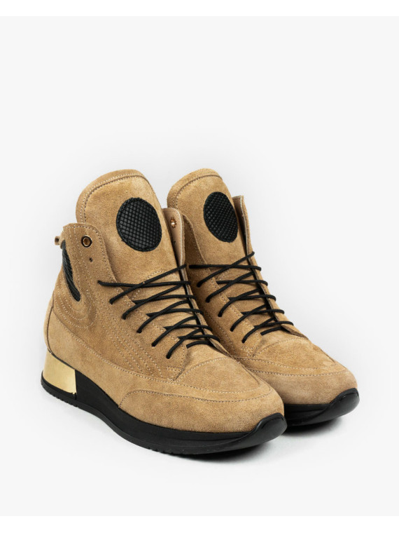 Beżowe adidasy damskie skórzane