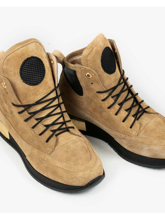 Beżowe adidasy damskie skórzane