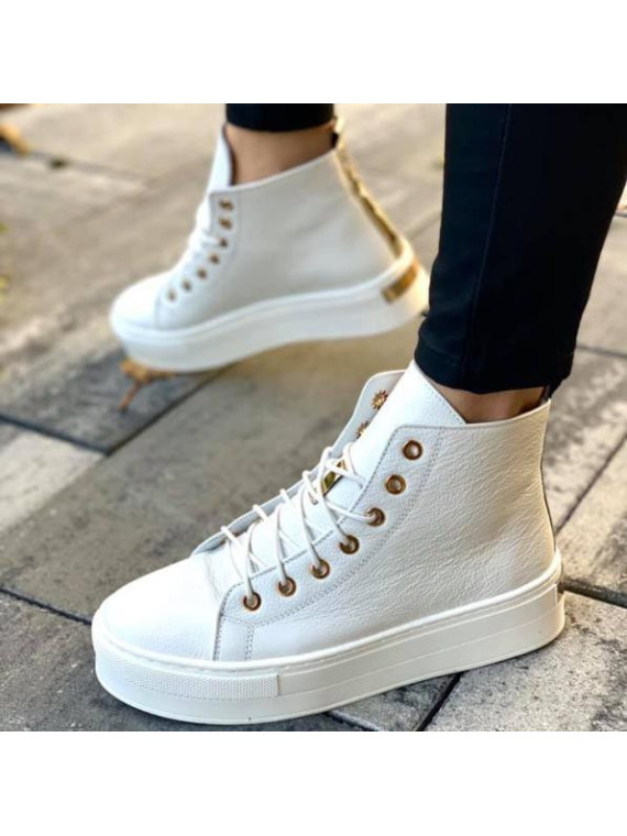 Białe trampki damskie skórzane