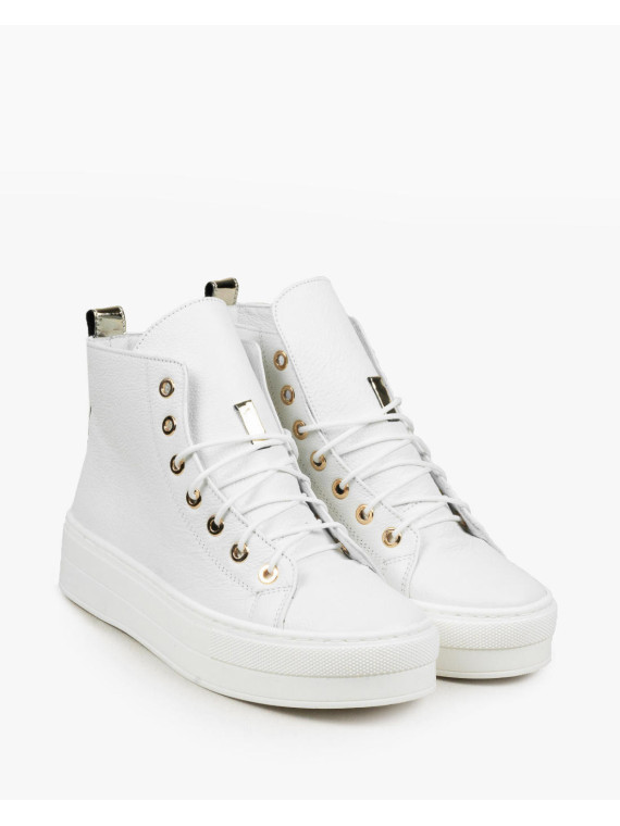 Białe trampki damskie skórzane