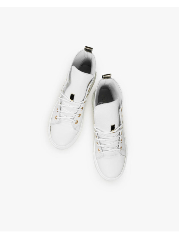 Białe trampki damskie skórzane