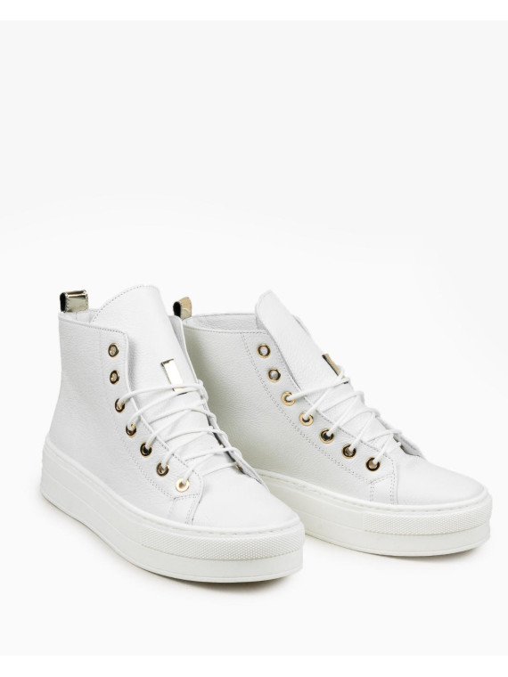 Białe trampki damskie skórzane