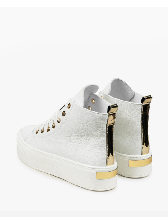 Białe trampki damskie skórzane