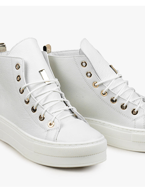 Białe trampki damskie skórzane