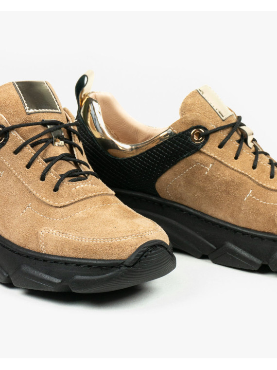 Beżowe adidasy damskie skórzane