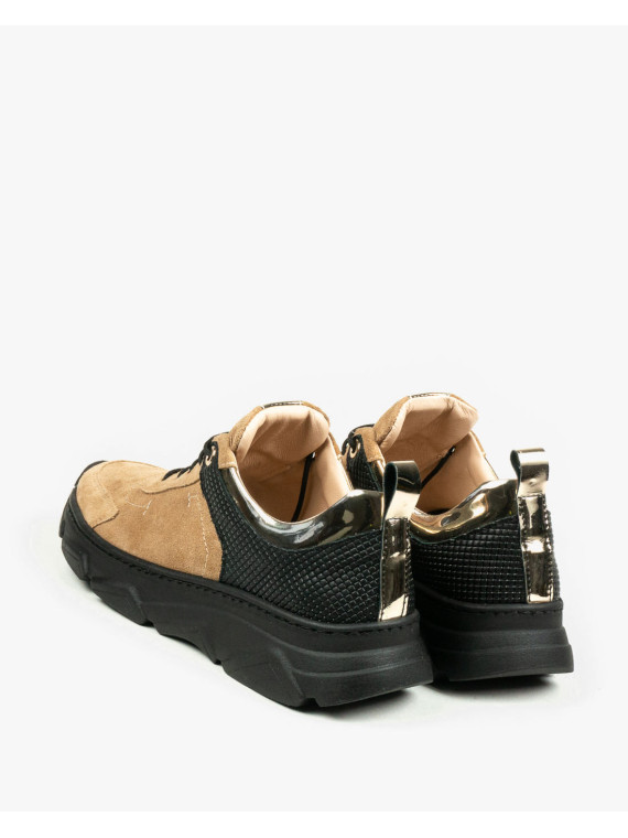 Beżowe adidasy damskie skórzane