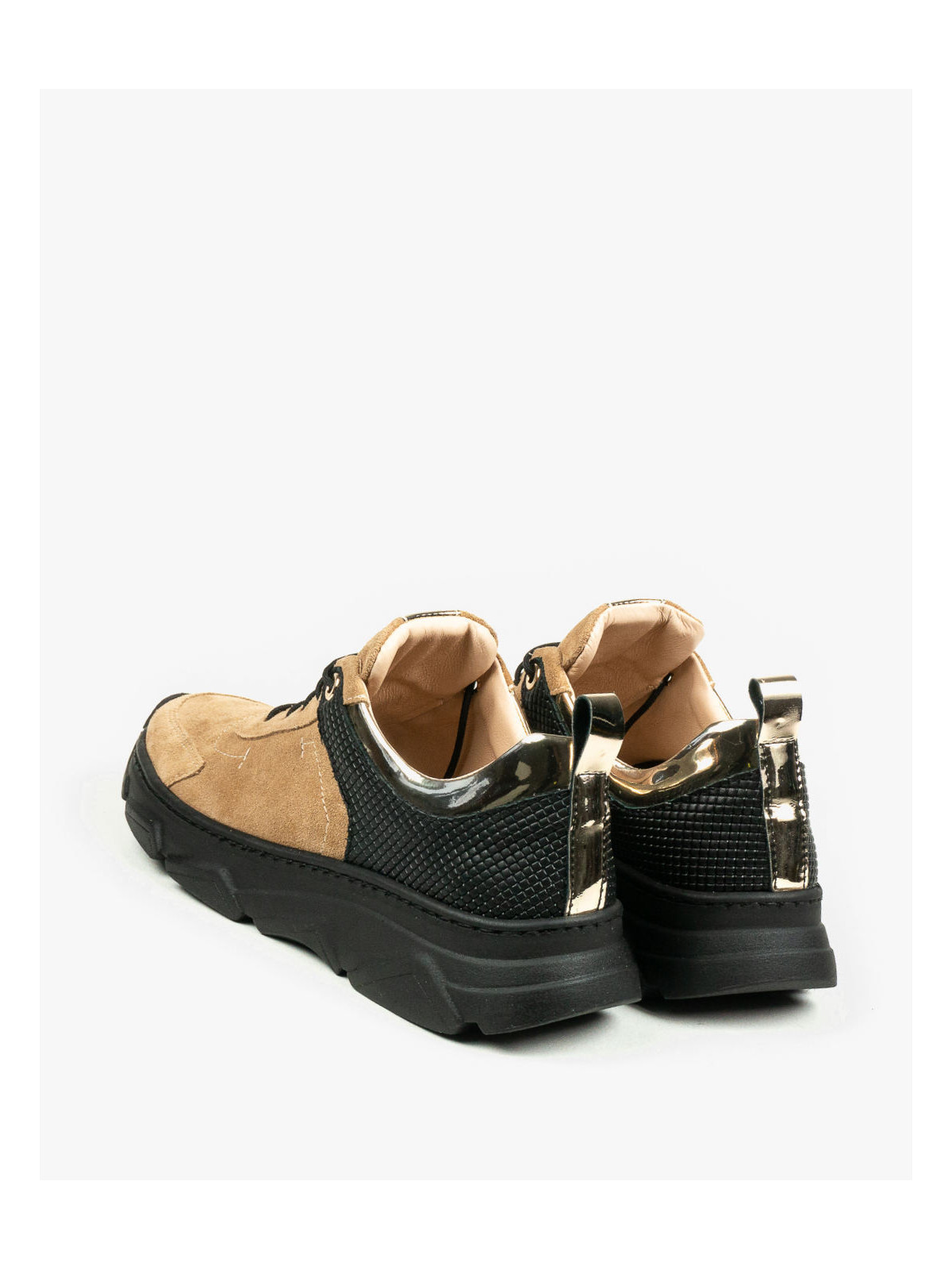 Beżowe adidasy damskie skórzane