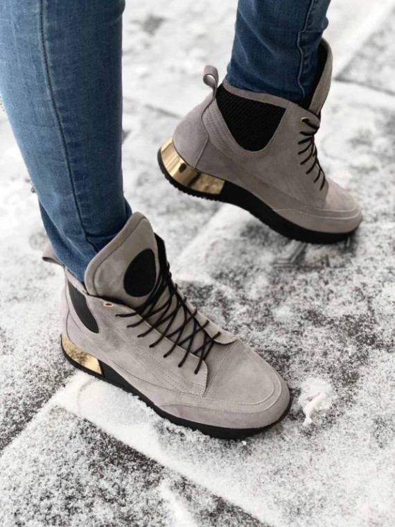 Szare adidasy damskie skórzane