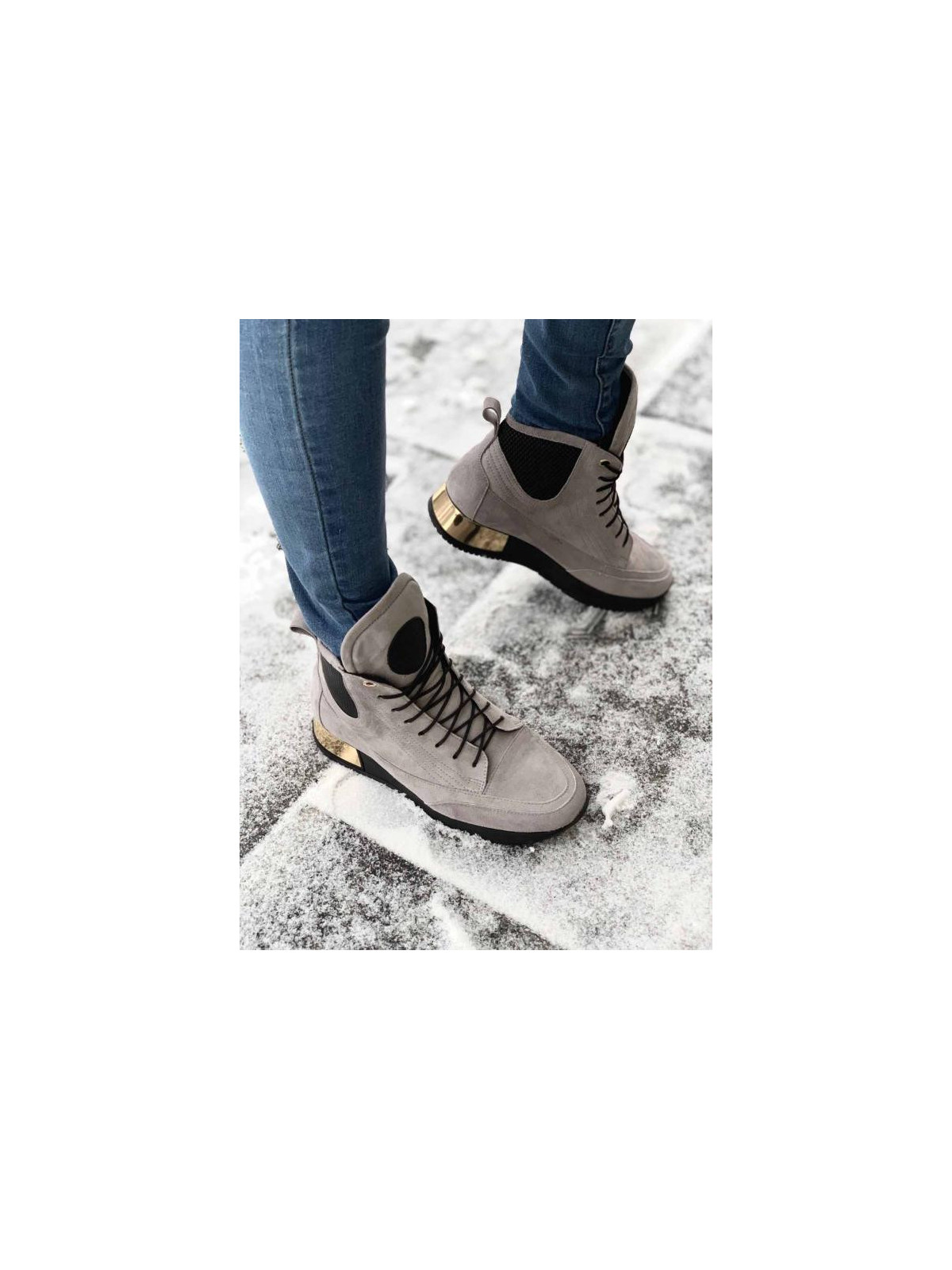 Szare adidasy damskie skórzane