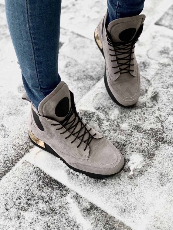 Szare adidasy damskie skórzane