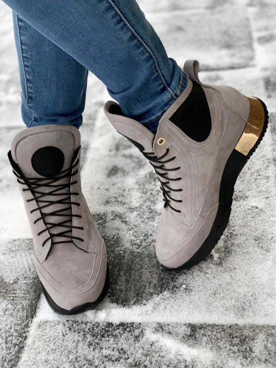 Szare adidasy damskie skórzane