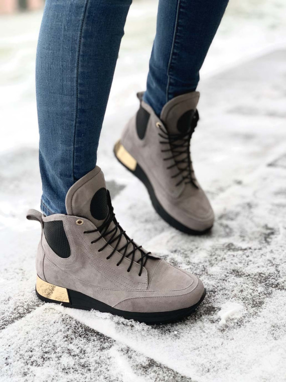 Szare adidasy damskie skórzane