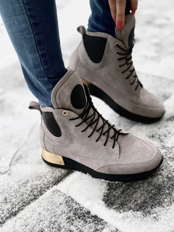 Szare adidasy damskie skórzane