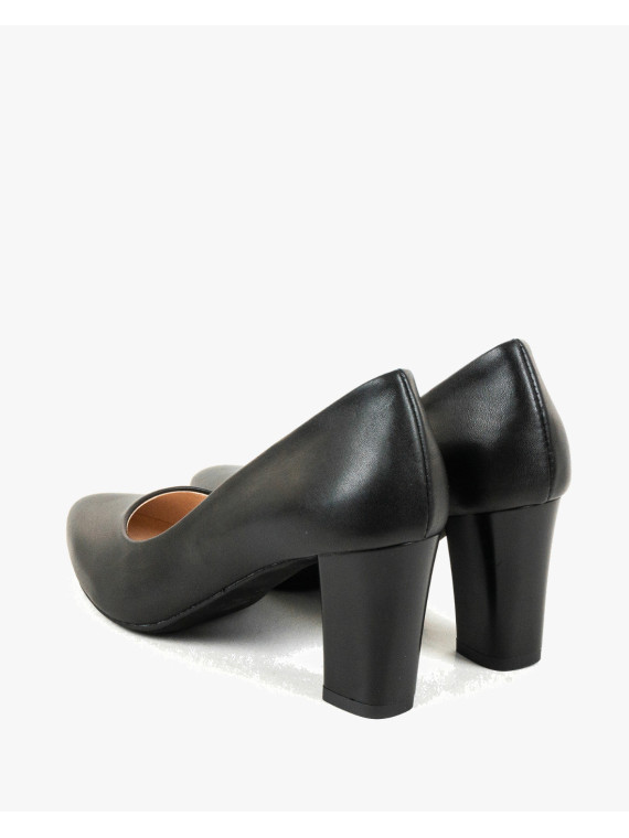 Czarne czółenka damskie skórzane