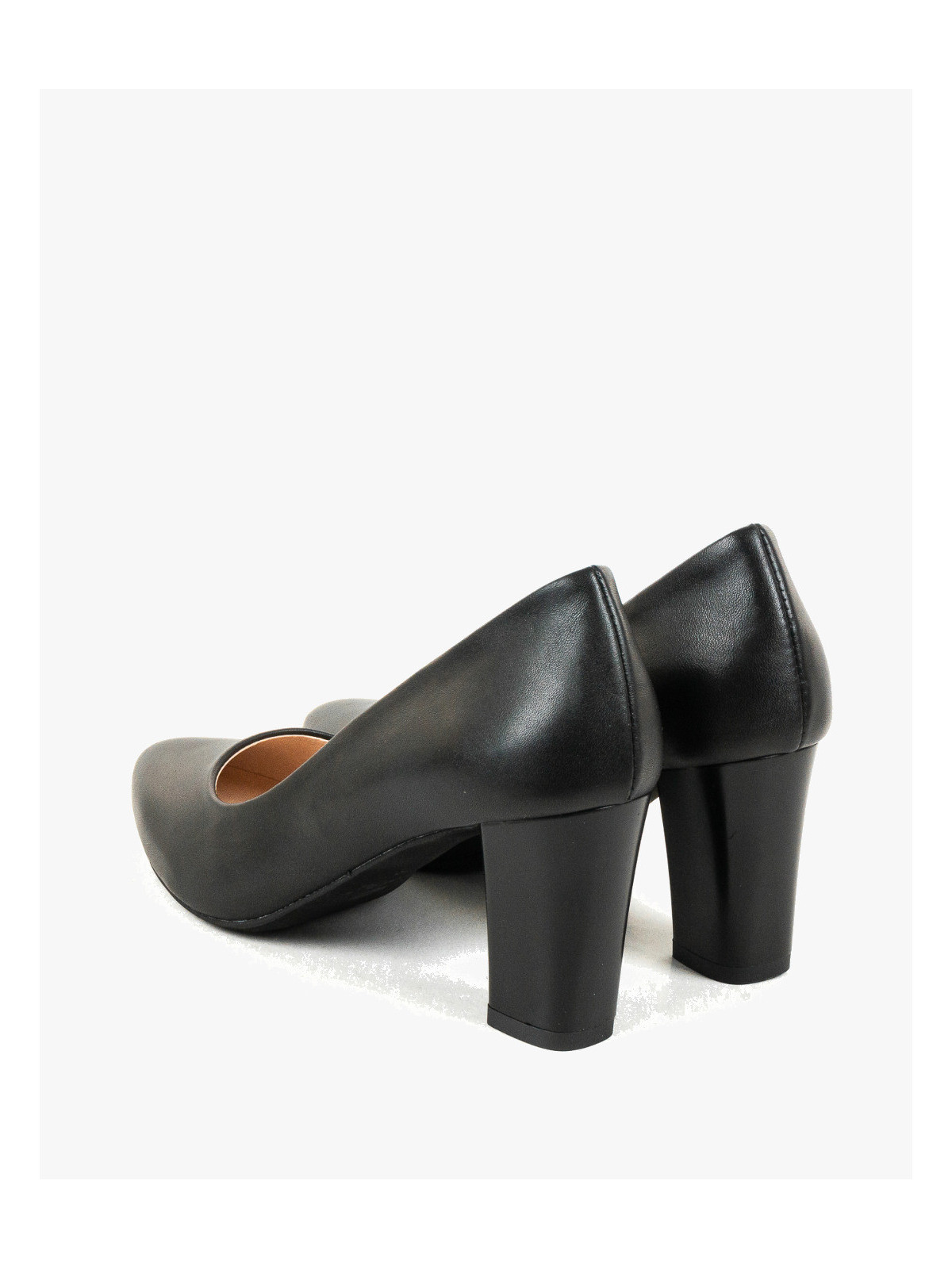 Czarne czółenka damskie skórzane