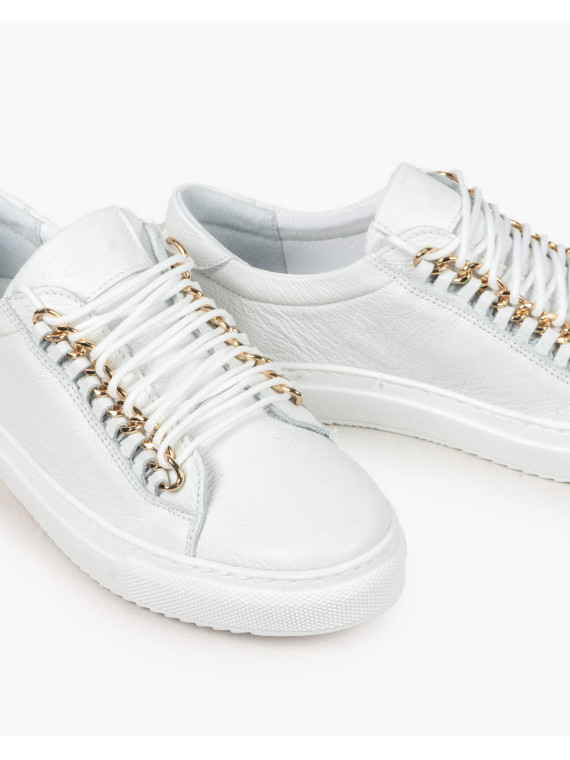 Białe trampki damskie skórzane