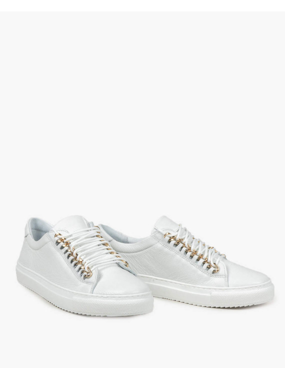 Białe trampki damskie skórzane