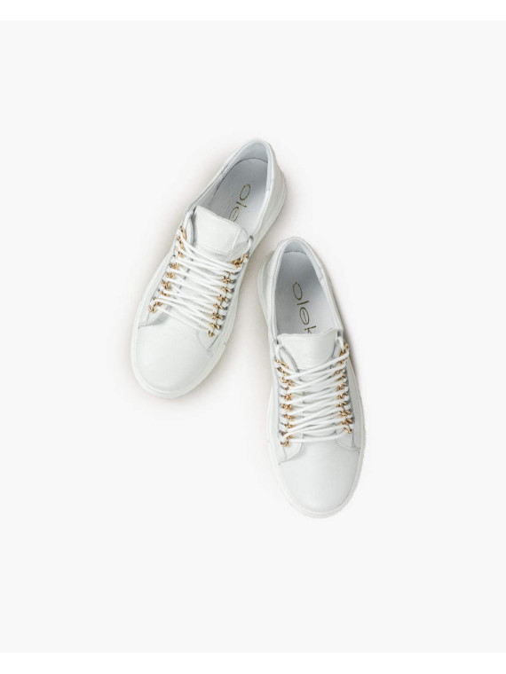 Białe trampki damskie skórzane