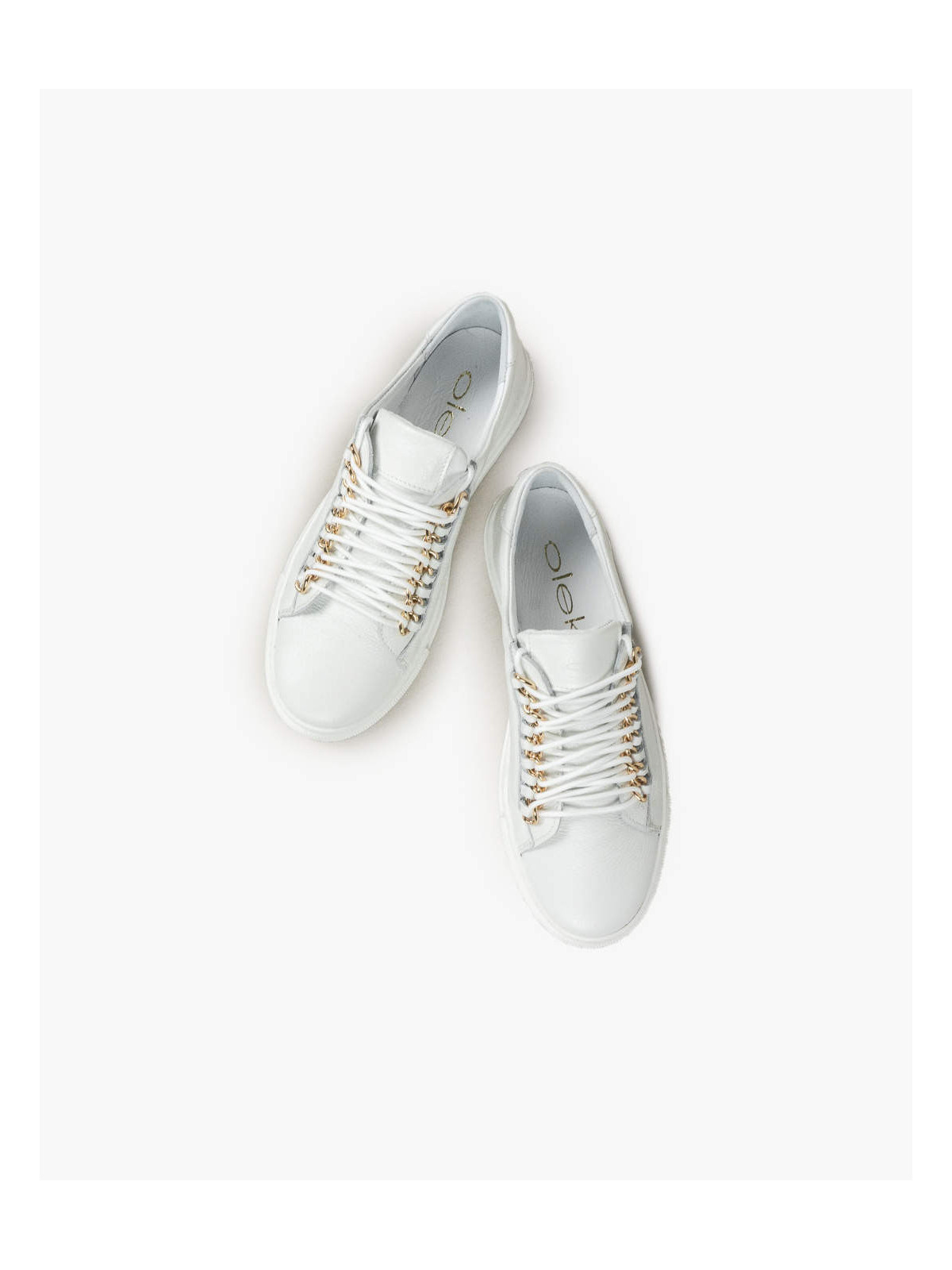 Białe trampki damskie skórzane