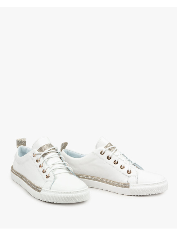 Białe trampki damskie skórzane