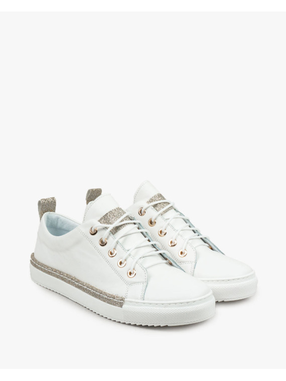 Białe trampki damskie skórzane