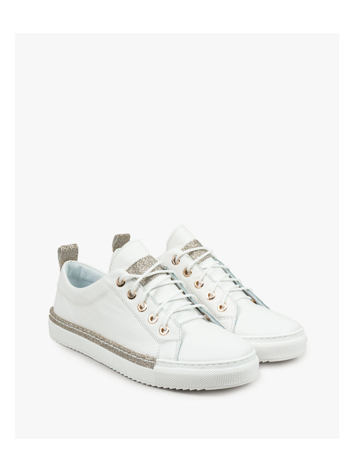 Białe trampki damskie skórzane