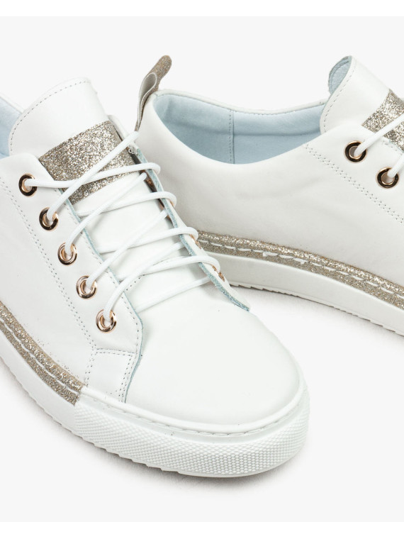 Białe trampki damskie skórzane