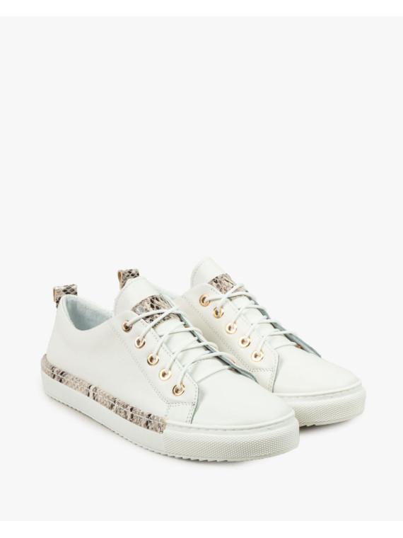 Białe trampki damskie skórzane