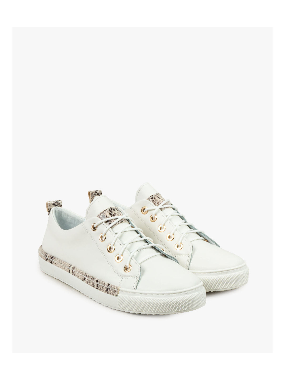 Białe trampki damskie skórzane