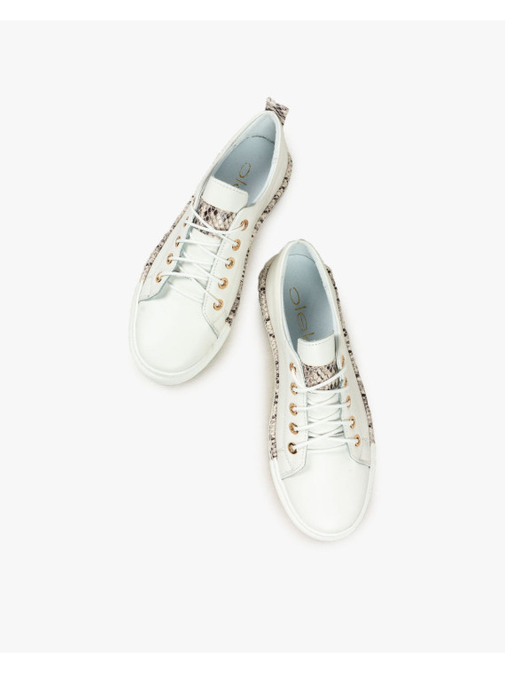 Białe trampki damskie skórzane