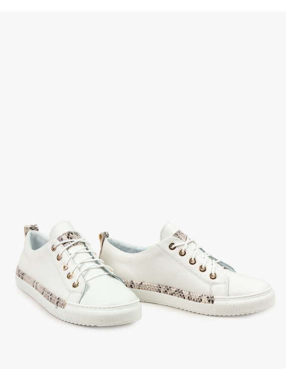 Białe trampki damskie skórzane