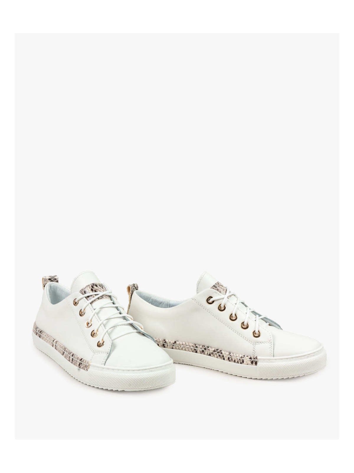 Białe trampki damskie skórzane