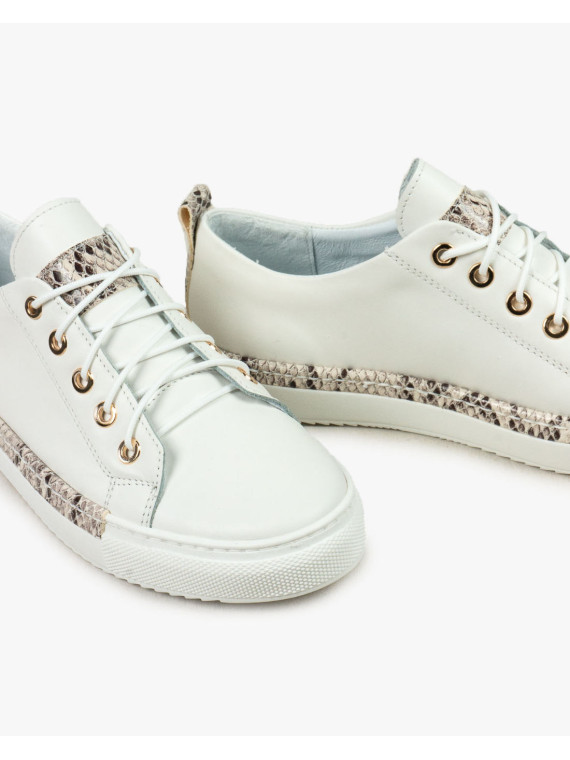 Białe trampki damskie skórzane